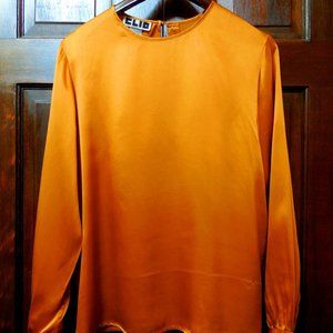 Blouse 100% Silk Long Sleeve Size 10
